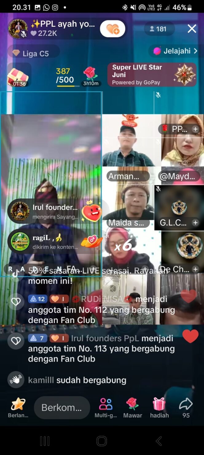 
					Family TikToker Putra Putri Lampung (PPL) Rayakan Hari Jadi ke-5 Tahun dengan Lomba Karaoke