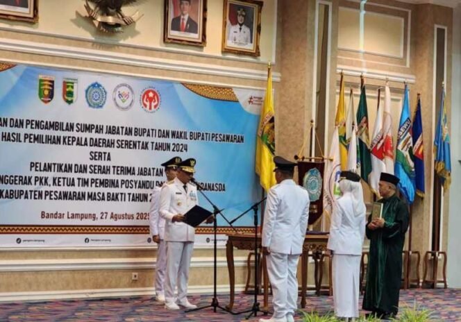 
					Gubernur Lampung Lantik Nanda Indira Bastian dan Antonius Muhammad Ali Sebagai Bupati dan Wakil Bupati Pesawaran 2025–2030